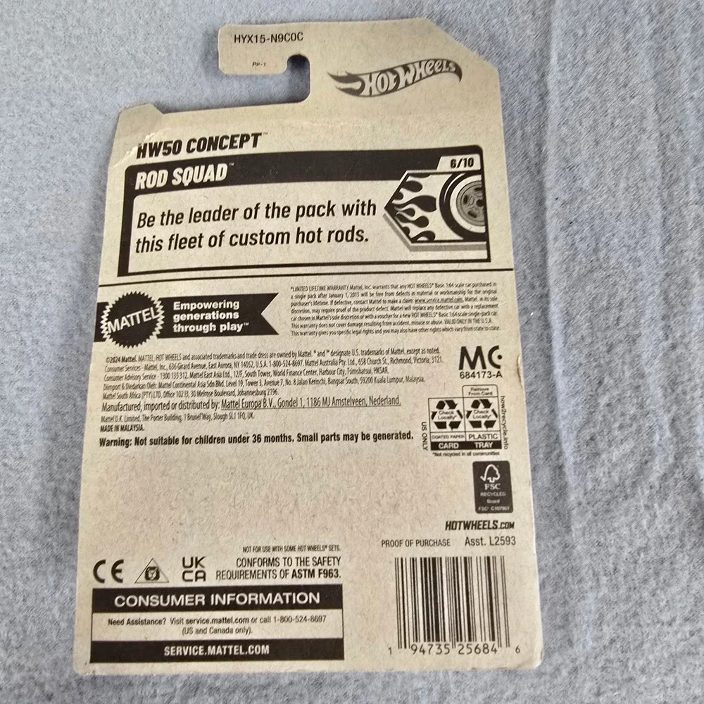 Hot Wheels‎ HW50 Concept Rod Squad 6/10 Let's Race Green 70/250 HYX15 2024 New